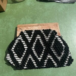 Black and White Textured Clutch